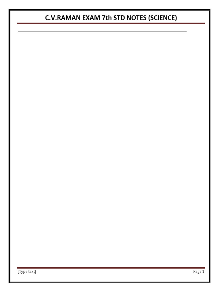 C.V. Raman Class 7 Science Exam Notes | PDF | Velocity | Electric Charge