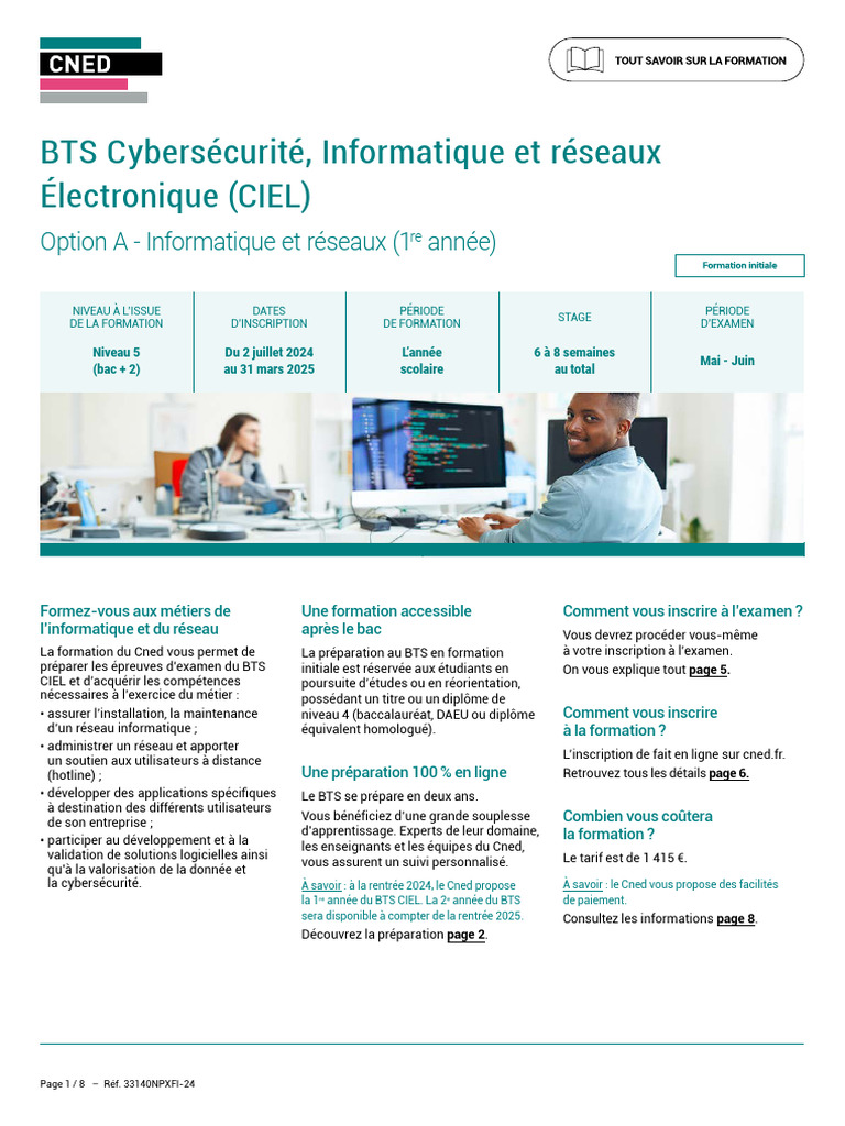 Formation BTS CIEL en ligne 2024-2025 | PDF | Pédagogie | Enseignement