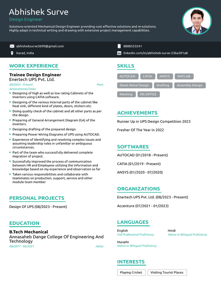Mechanical Design Engineer Profile | PDF