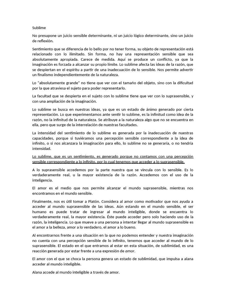 Lo Sublime: Amor y Suprasensible | PDF | Amor | Razón