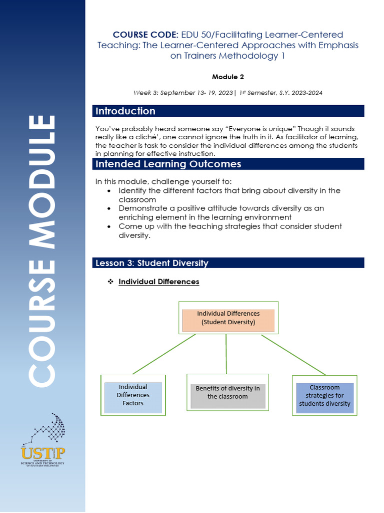 Module 2 EDUC50 2023 2024 | PDF | Learning | Disability