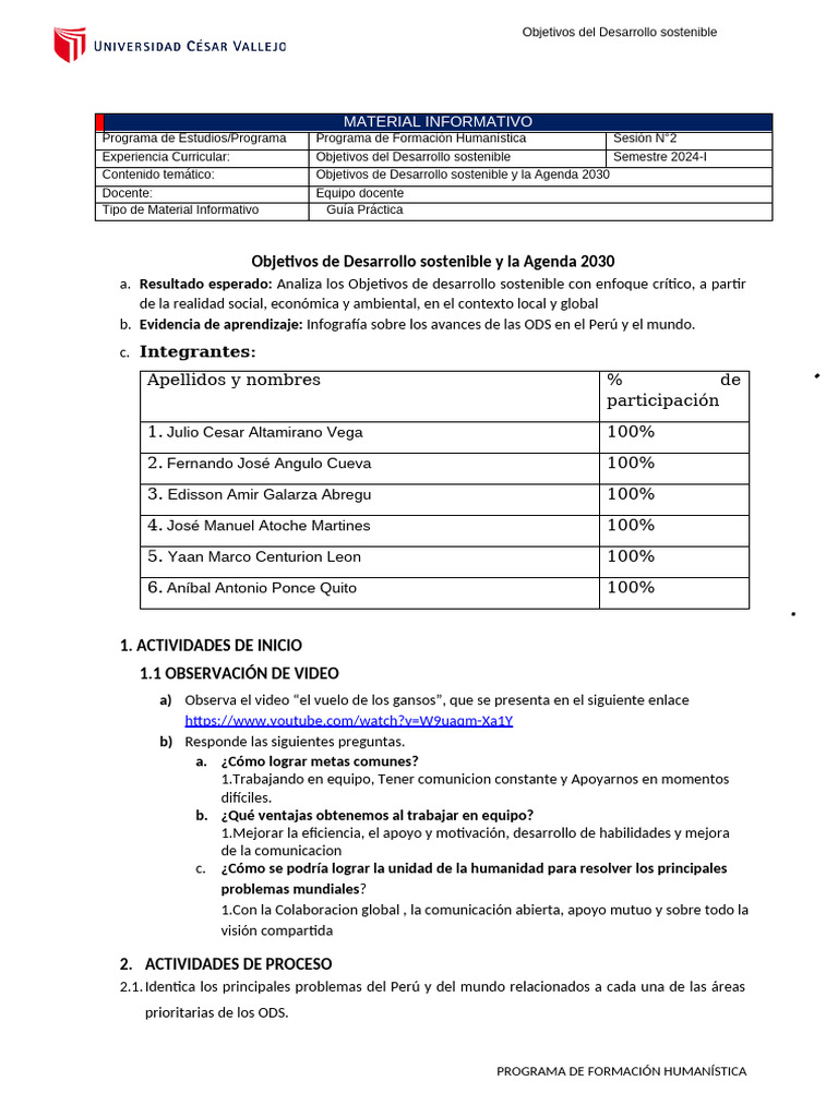 Objetivos de Desarrollo Sostenible 2024 | PDF | Desarrollo sostenible ...