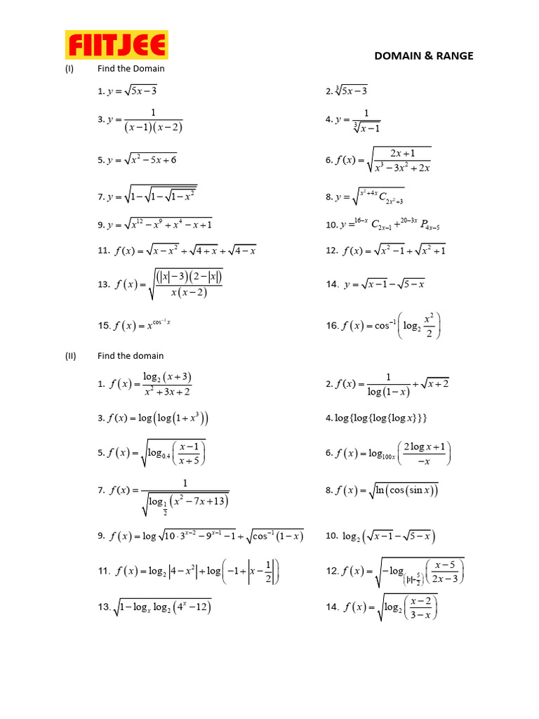 Domain & Range | PDF | Mathematics