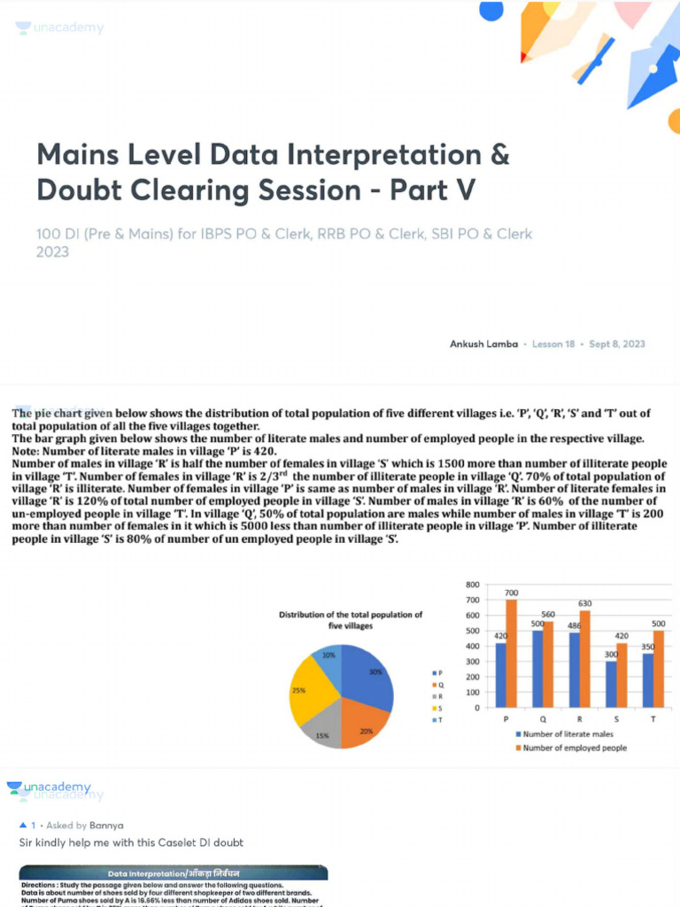 Mains Level Data Interpretation Doubt Clearing Session Part V No Anno | PDF