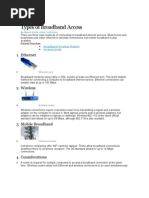 Types of Broadband Access