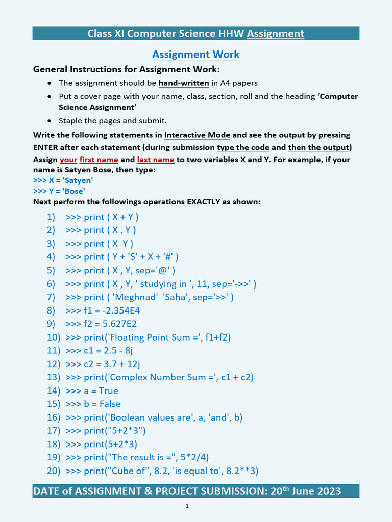 11 Comp SC Assignment - 1, 2023 | PDF