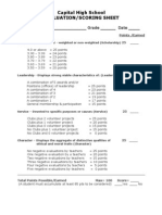 NHS Evaluation / Scoring Sheet 2012