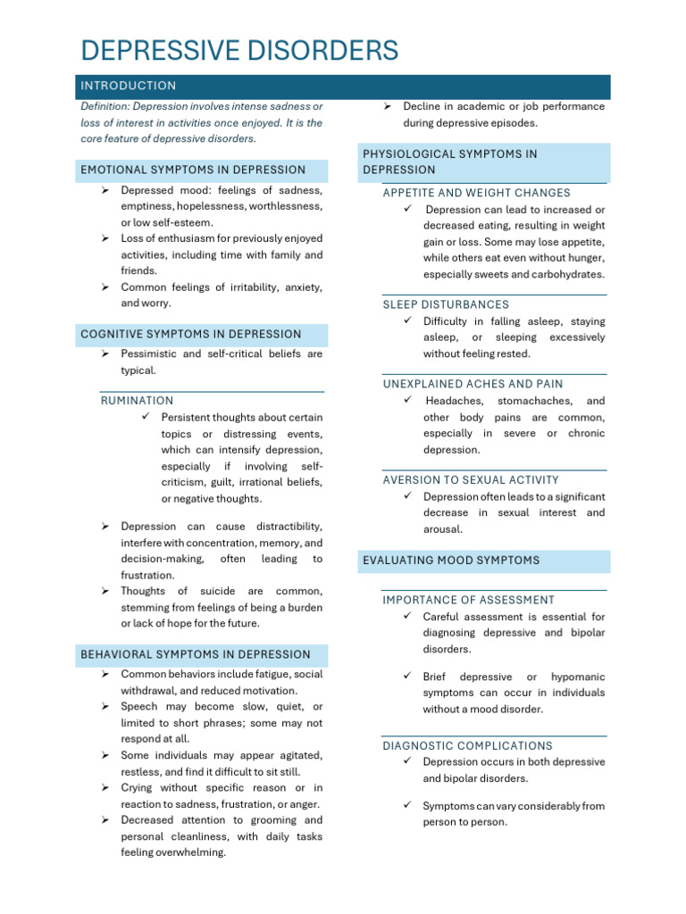 Depressive Disorders | PDF | Major Depressive Disorder | Mood Disorders