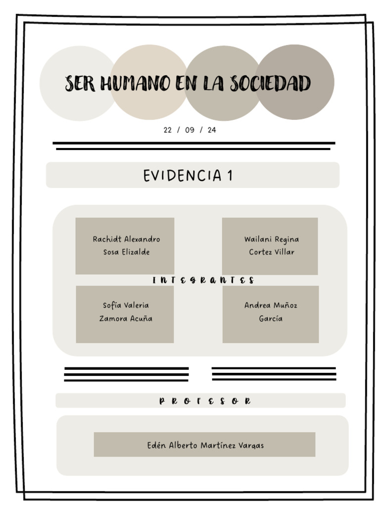 SER HUMANO EN LA SOCIEDAD - Evidencia 1 | PDF | Sociedad | Materialismo