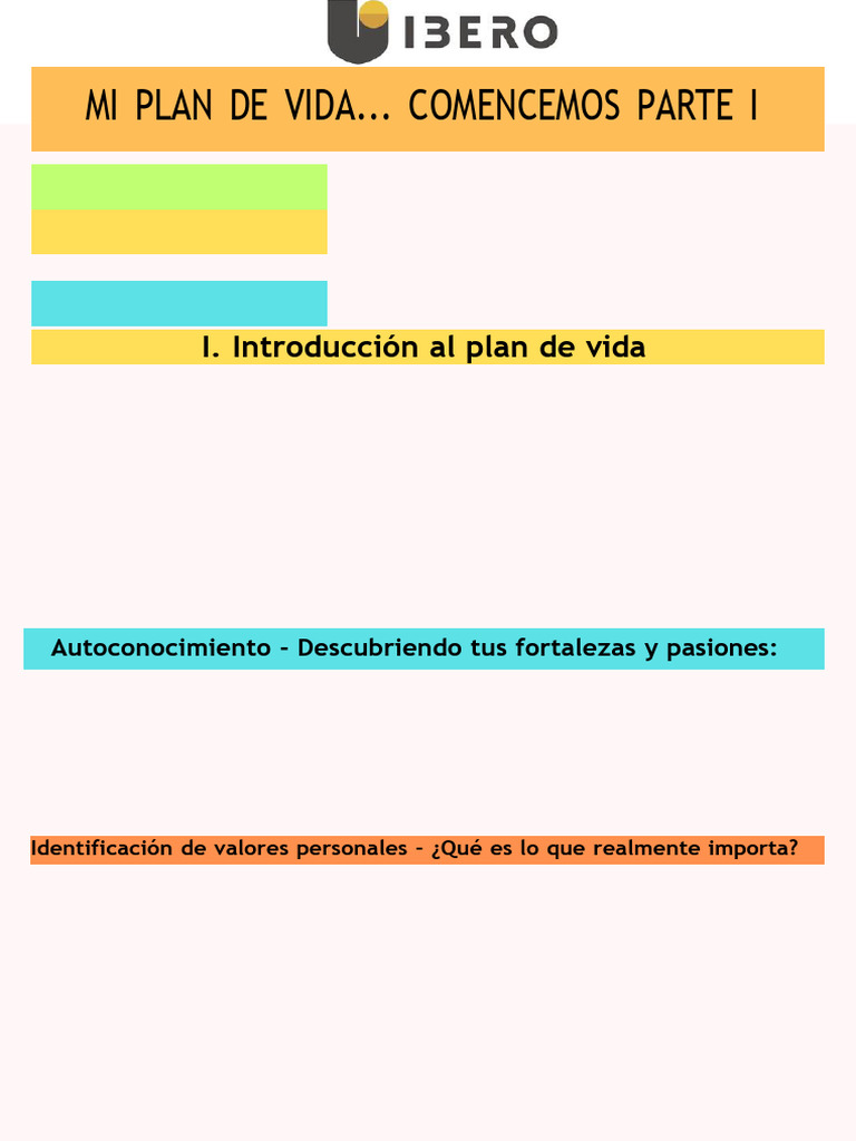 Mi Plan de Vida - Parte I | PDF | Las emociones | Autoestima