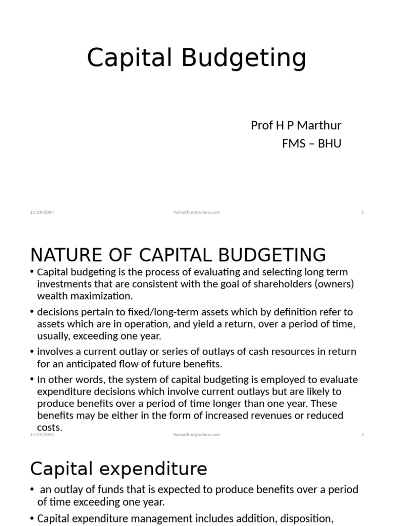Understanding Capital Budgeting Essentials | PDF | Net Present Value ...