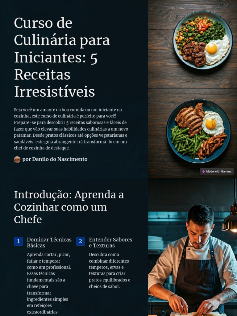 Curso de Culinária: 5 Receitas Iniciantes | PDF | Culinária ocidental ...
