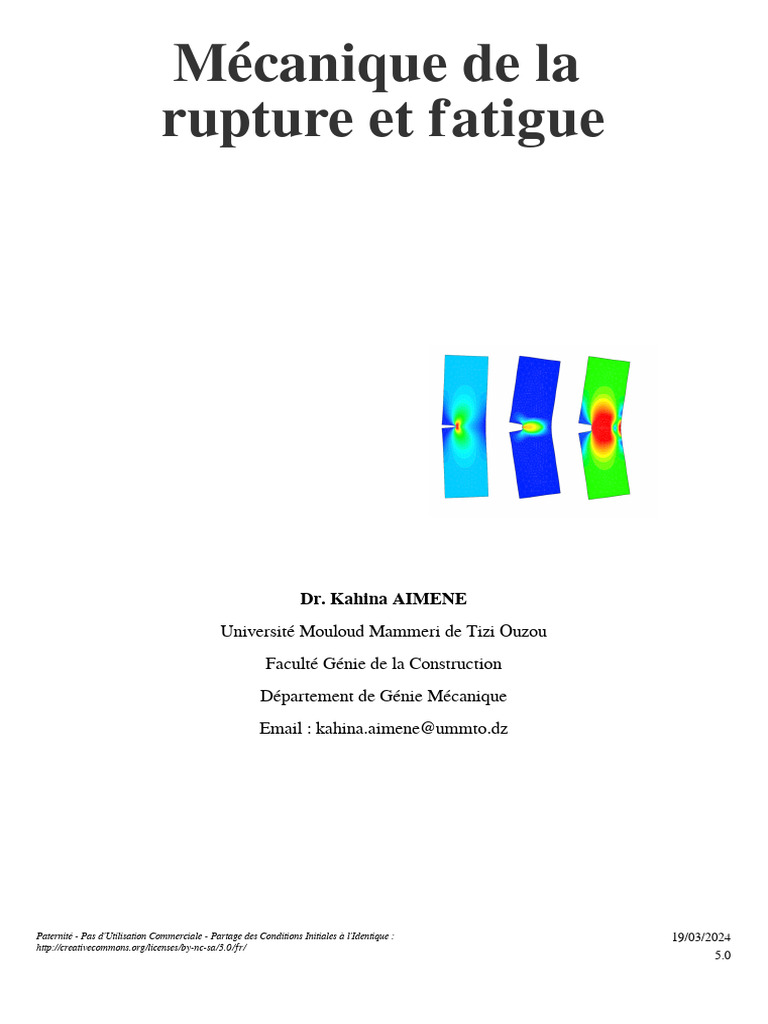 Mécanique de la rupture et fatigue des matériaux | PDF | Fatigue ...