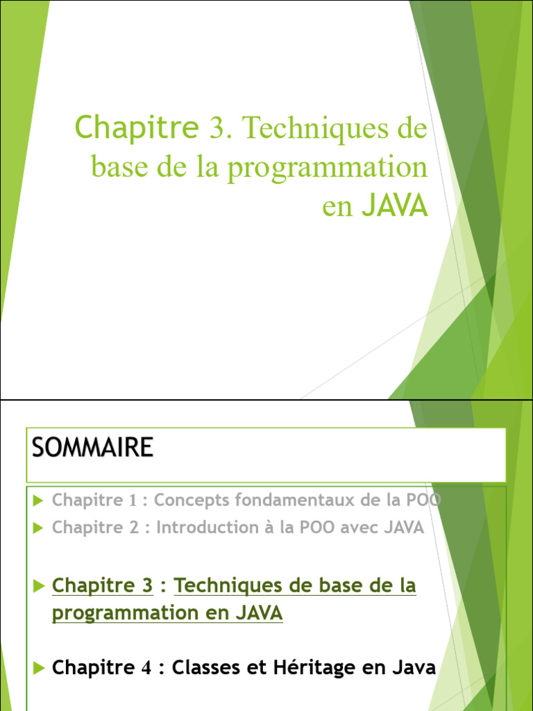 Techniques de base en programmation Java | PDF | Java (Langage de ...