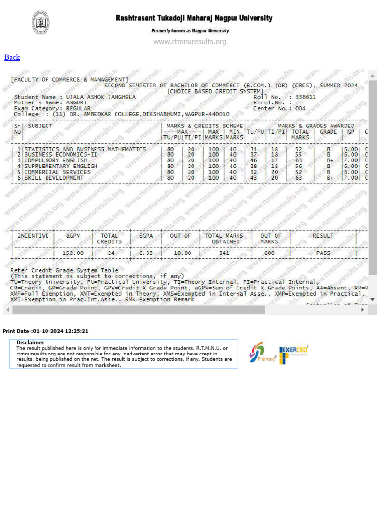 RTMNU Results Disclaimer Notice | PDF