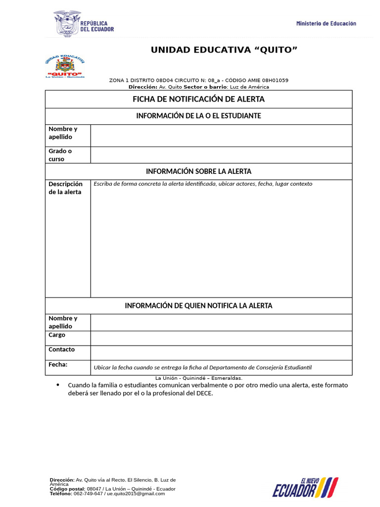 01 Ficha de Notificación de Alerta | PDF