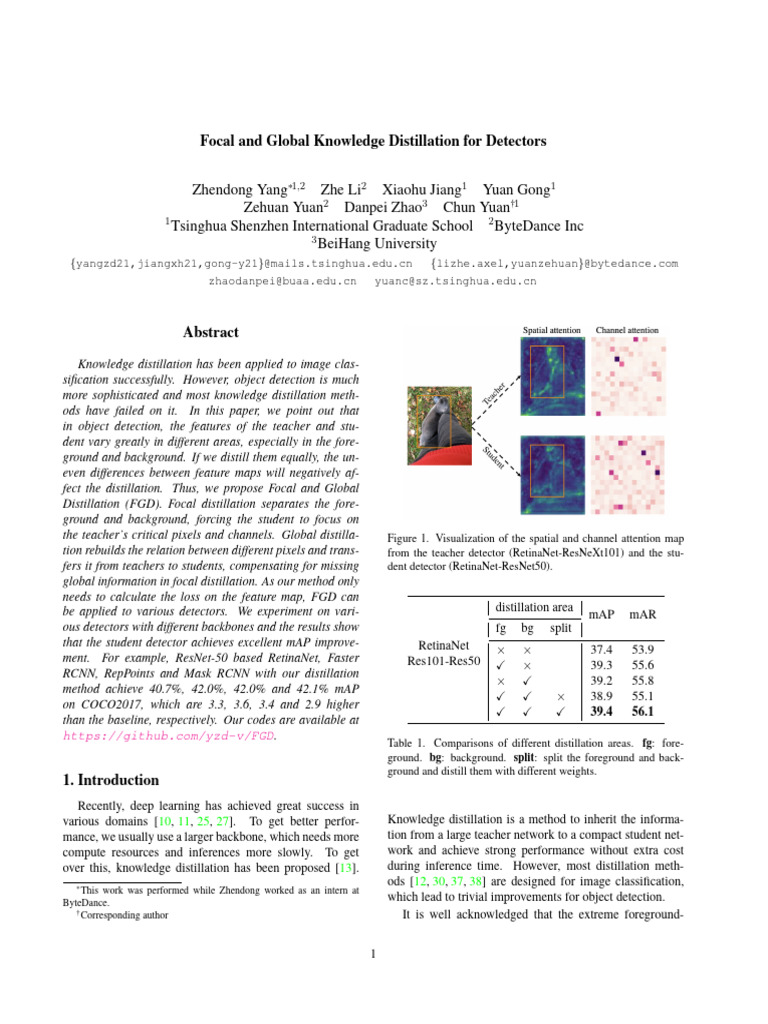 Focal and Global Distillation for Detectors | PDF | Attention | Pixel