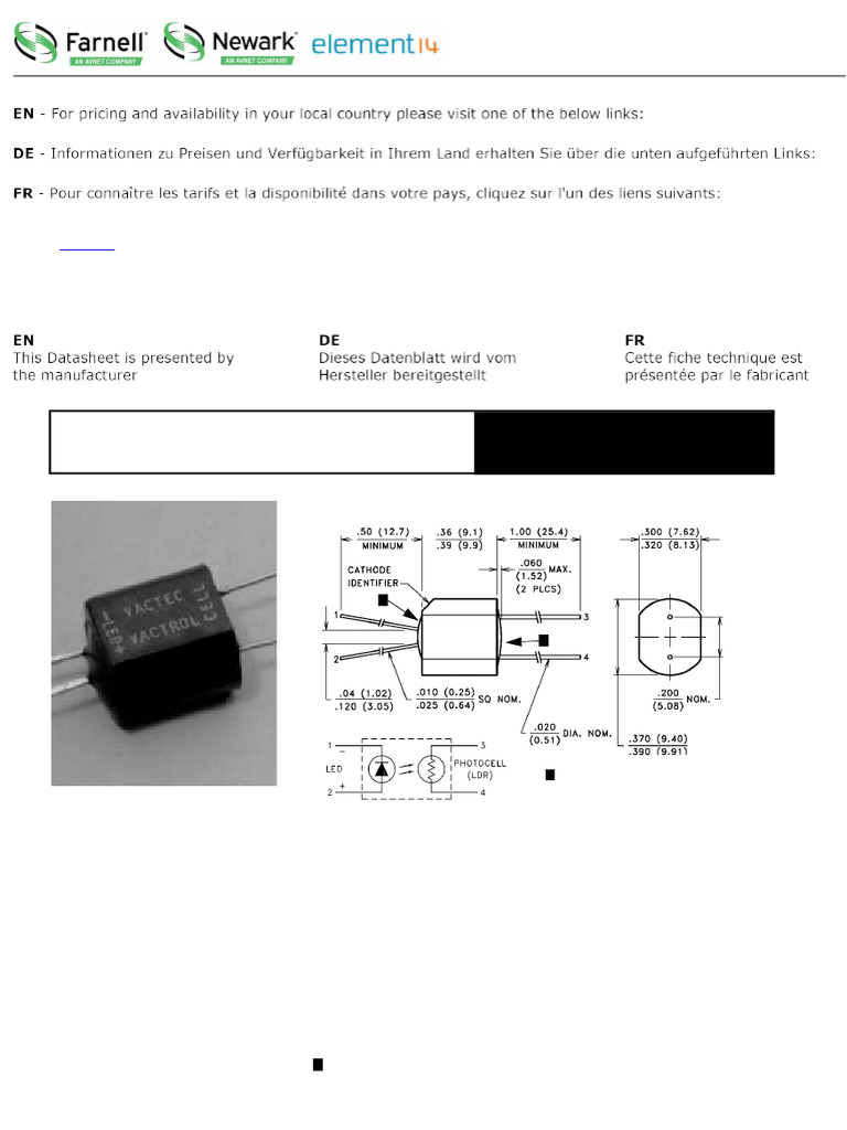 Vactrol VTL5C1 Compatible Optos - New