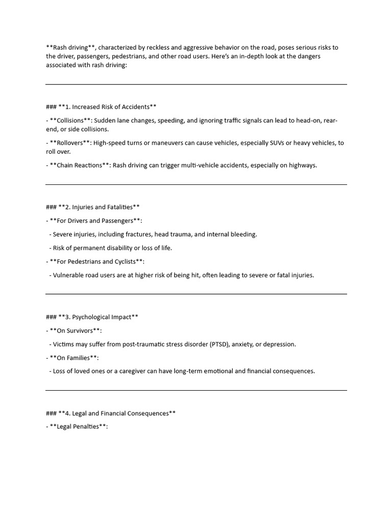 Rash Driving 1 | PDF | Traffic Collision | Traffic