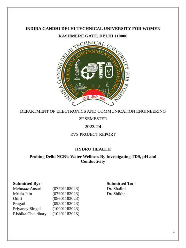 Evs Report PDF Water Ph