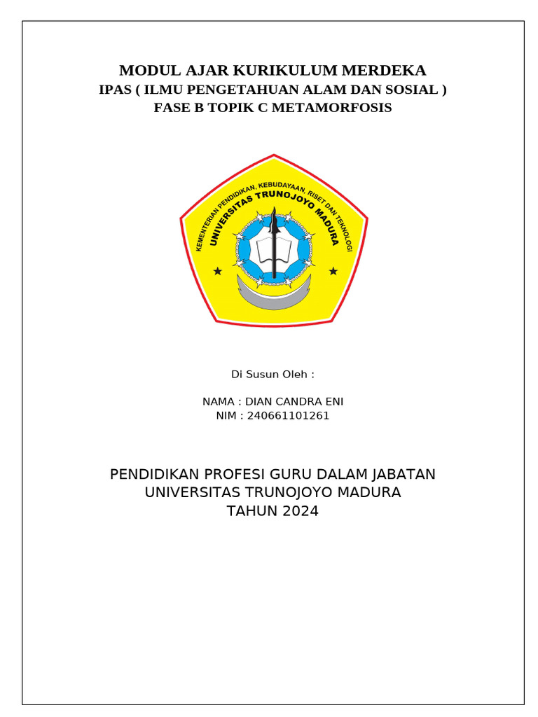 Modul Ajar Metamorfosis Kelas III SD | PDF