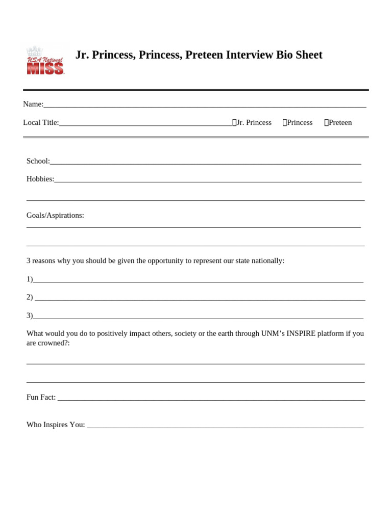 JR DIVISION Interview Bio Sheet 3 | PDF
