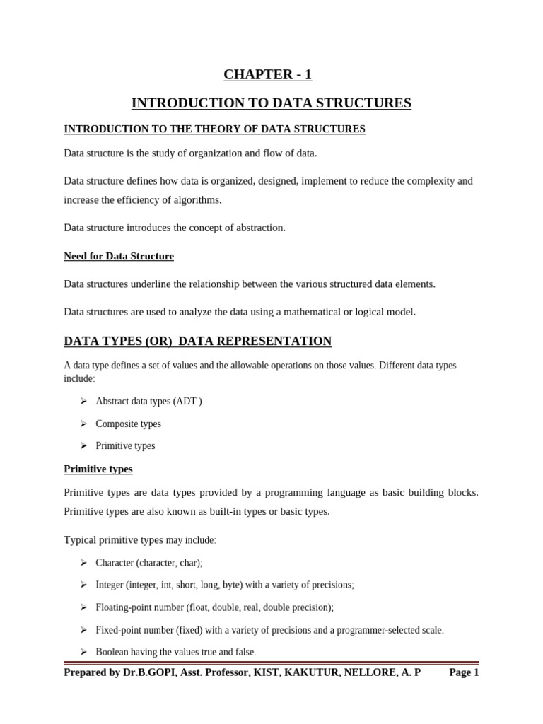 CHAPTER 1 - INTRODUCTIONds | PDF | Data Type | Integer (Computer Science)
