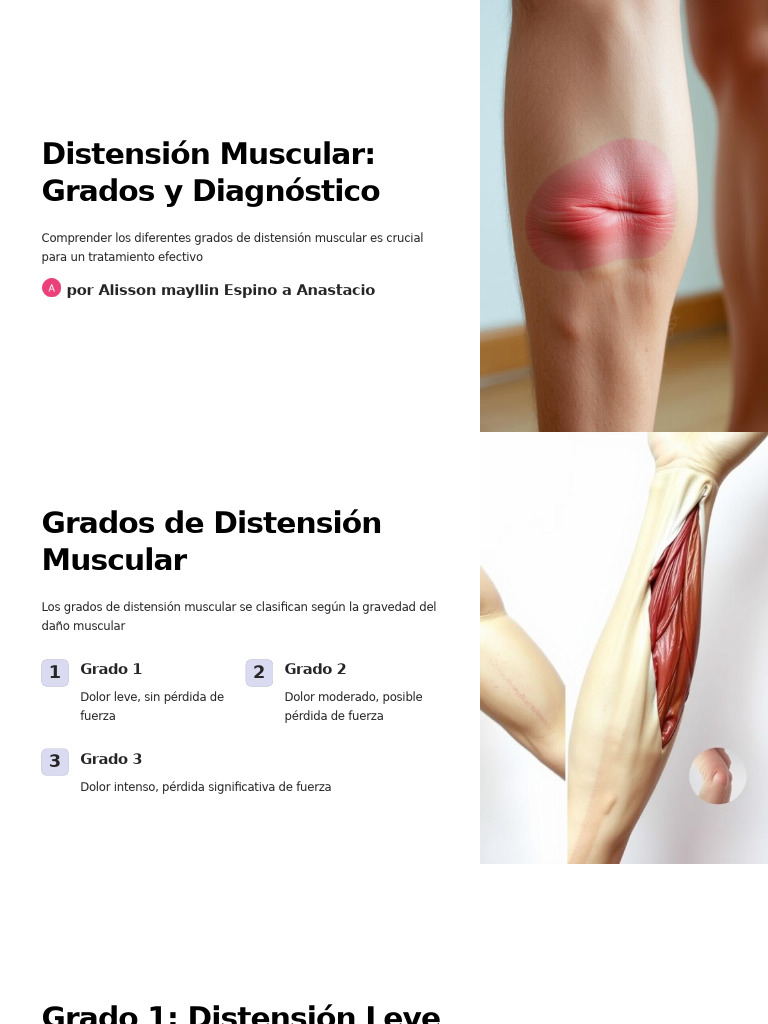 Grados y Tratamiento de Distensiones Musculares | PDF | Músculo | Dolor