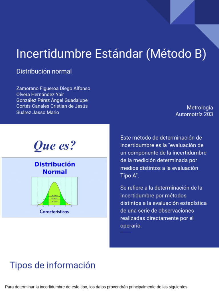 Incertidumbre Estandar Tipo B Distribucion Normal | PDF | Incertidumbre ...