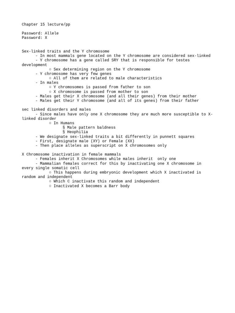 Chapter 15 Notes | PDF