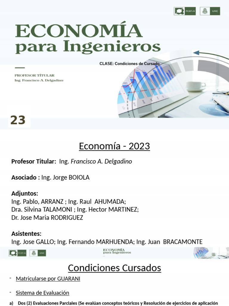 Condiciones de Cursado en Economía 2023 | PDF