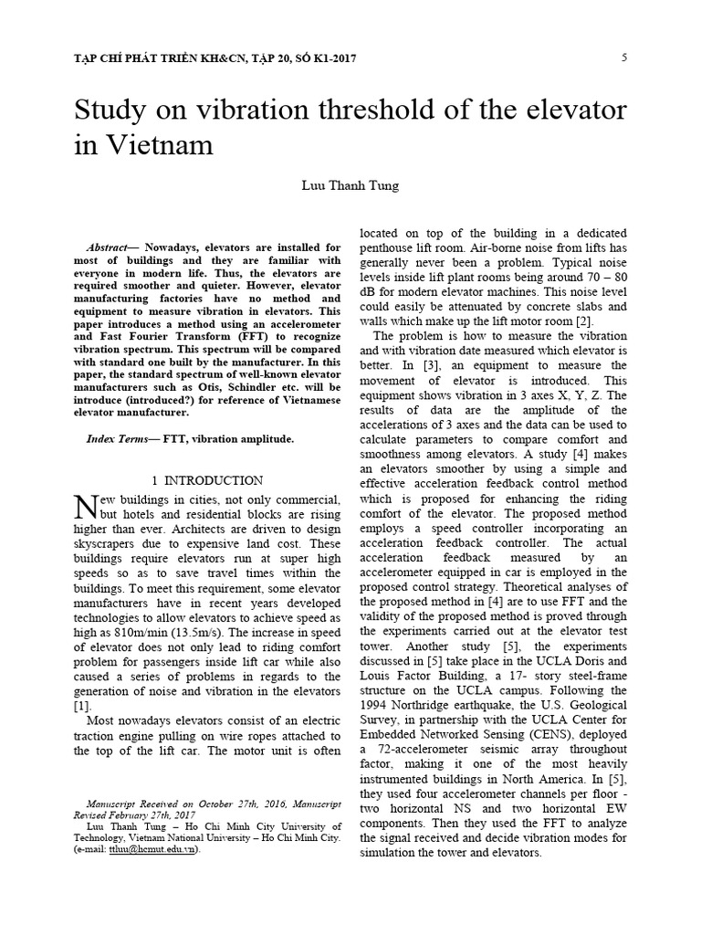 Elevator Vibration Threshold Study in Vietnam | PDF | Fourier Series ...