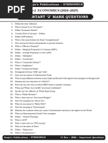 +2 ECO (Eng) 2024-2025 - Important Questions (2 Marks)