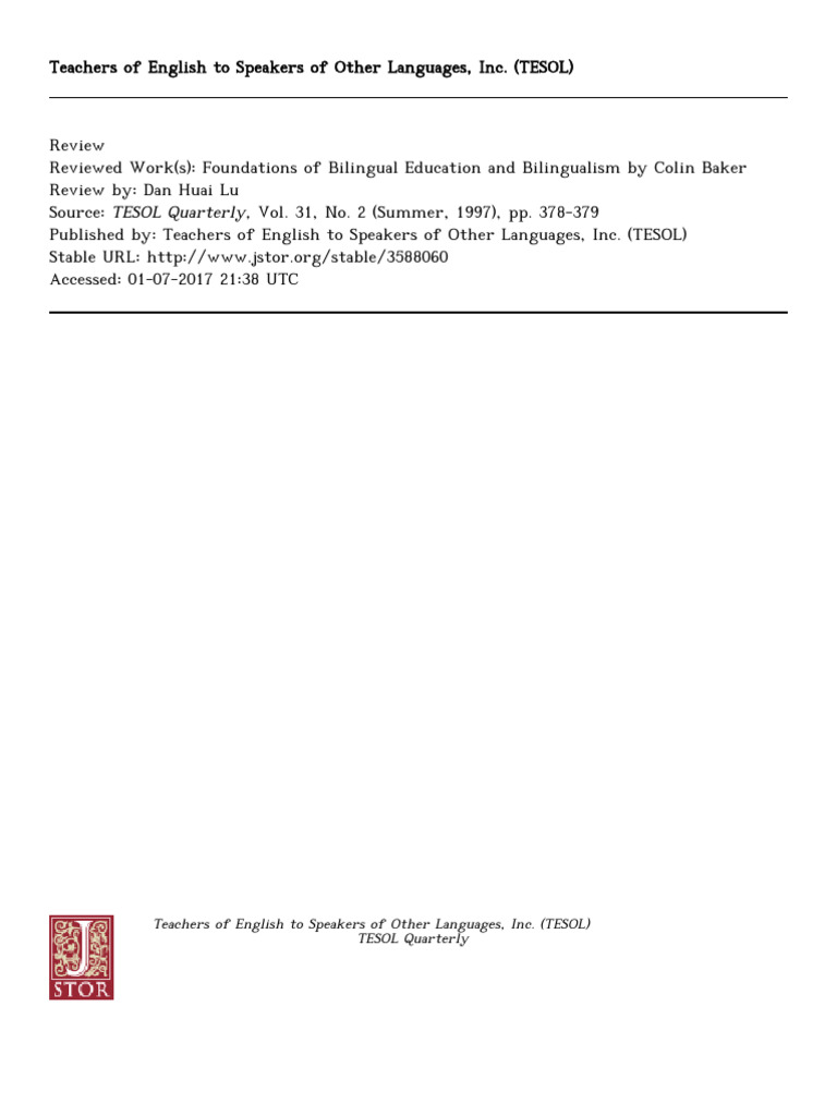Review of Bilingual Education Foundations | PDF | Multilingualism ...