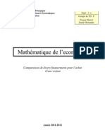 Mémoire de Maths - Rapport Intermédiaire 1