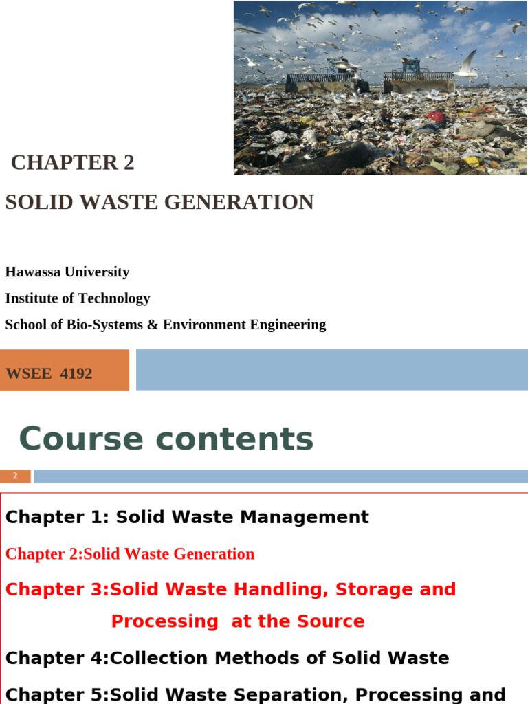 Chapter - 2 & 3WSEE-4192 | PDF | Municipal Solid Waste | Waste
