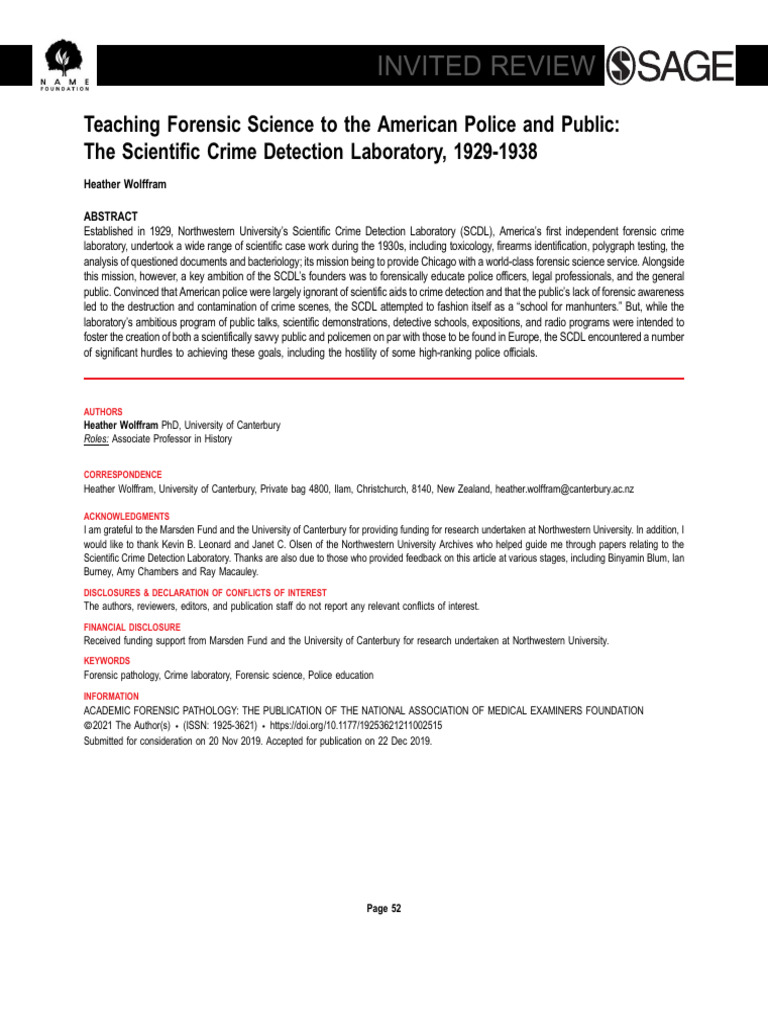 Bundesen's Role in Forensic Education | PDF | Forensic Science | Police