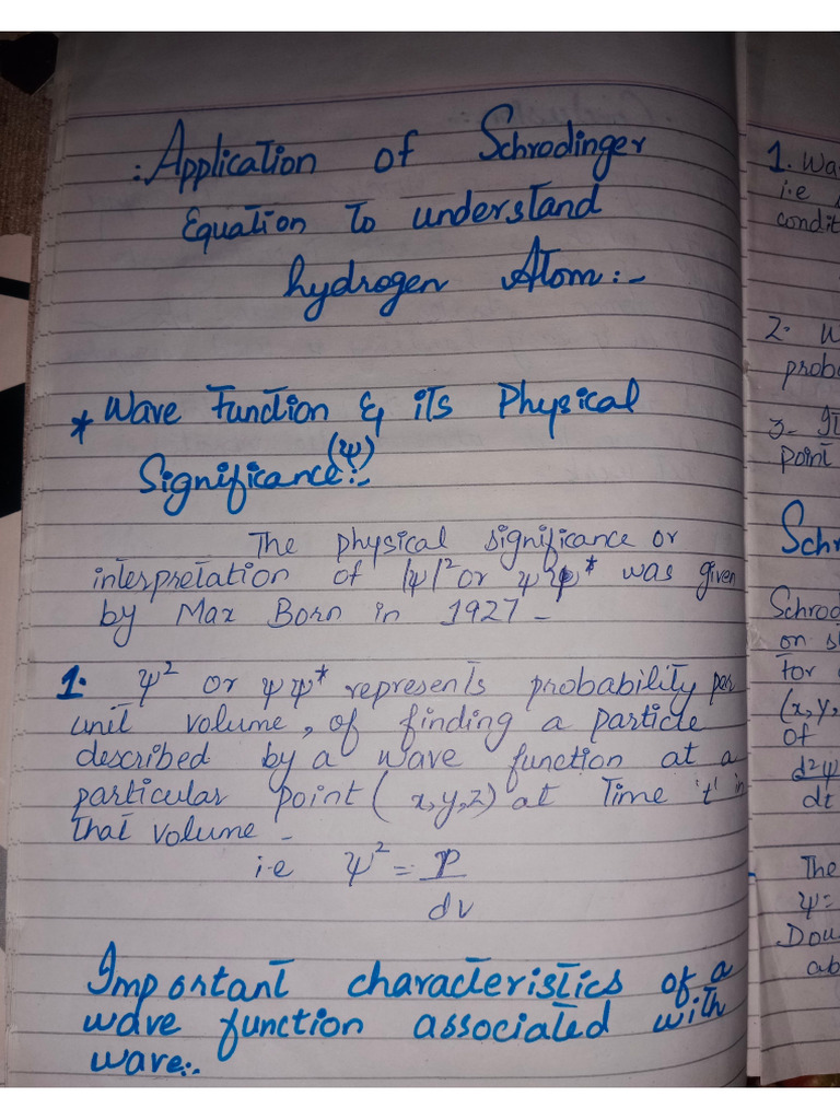 Schrodinger Wave Equation Pdf