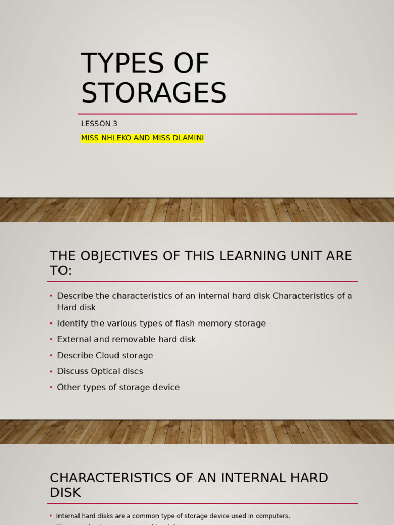 Types of Storages | PDF | Hard Disk Drive | Computer Data Storage