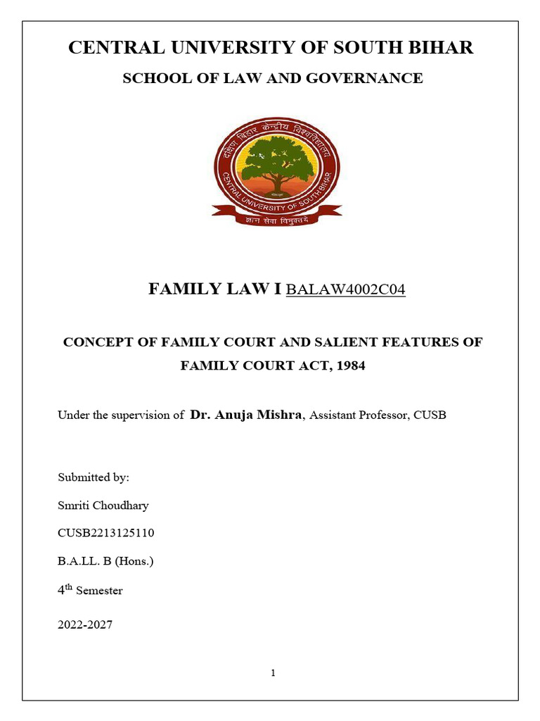 Family Court Act 1984 Overview | PDF | Family Court | Jurisdiction