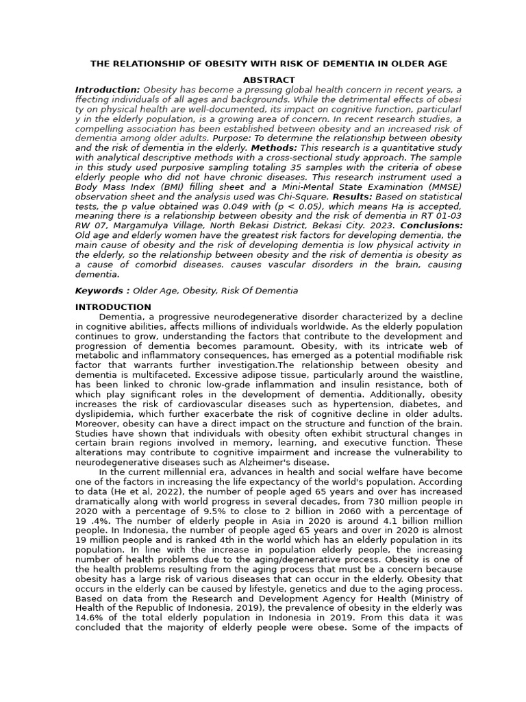 19 Mei C-11 REVIEWERS SUBMITTED THE RELATIONSHIP OF OBESITY WITH RISK ...