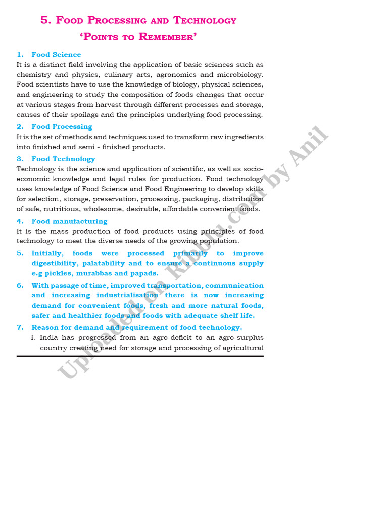 Food Processing and Technology Overview | PDF | Foods | Food Preservation