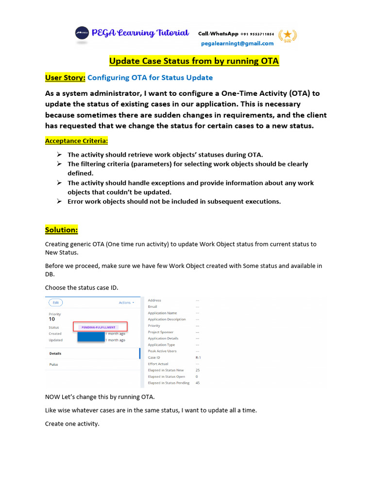 Run OTA To Update Case Status | PDF | Computer Programming ...