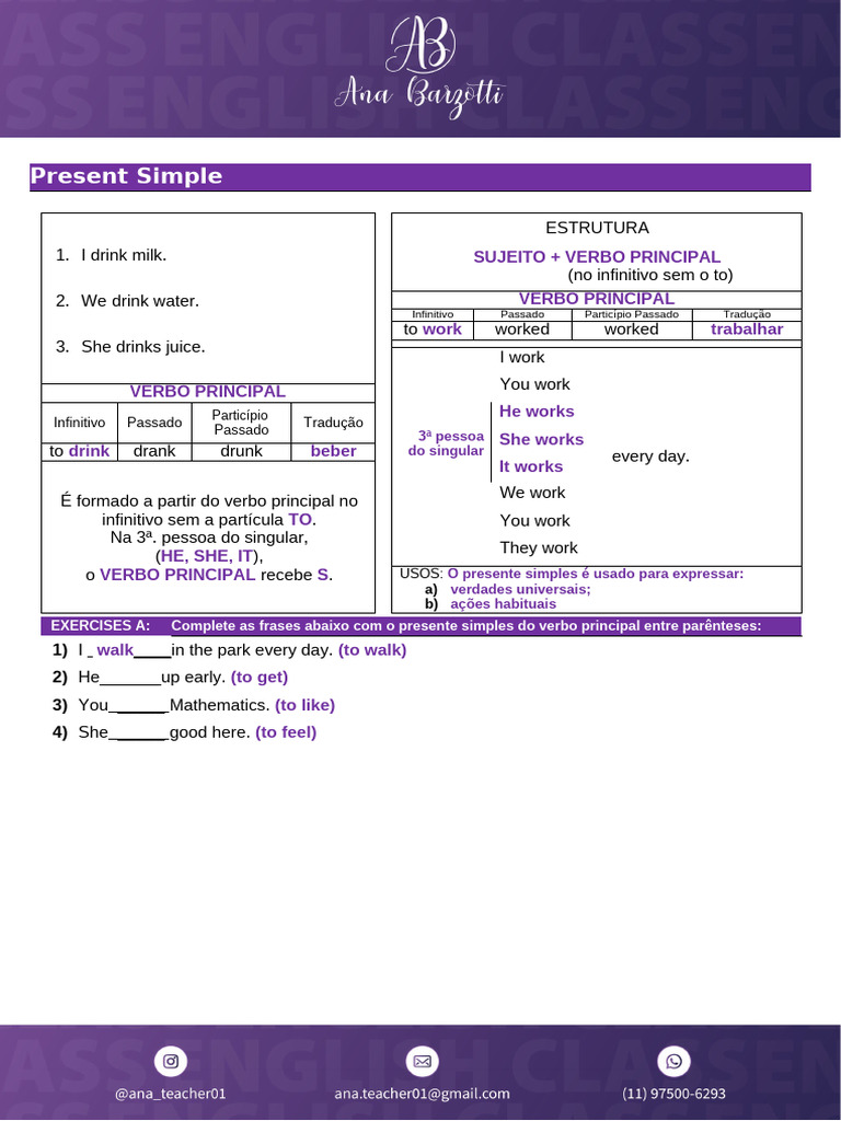 Simple Present Tense Overview | PDF | Language Mechanics | Grammar