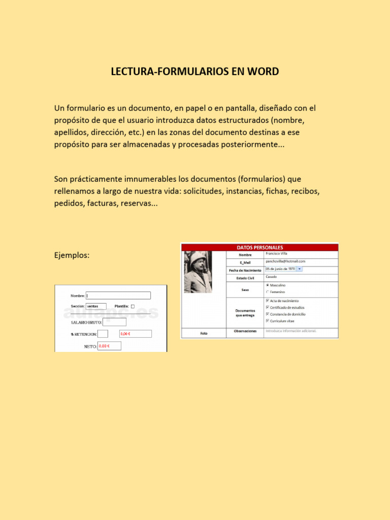 Crear Formularios en Word Fácilmente | PDF | Botón (Computación ...