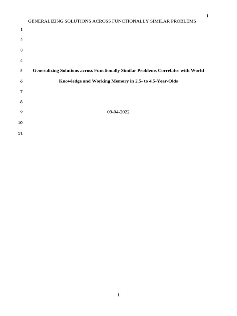 Toddler Analogical Transfer Study | PDF | Working Memory | Factor Analysis