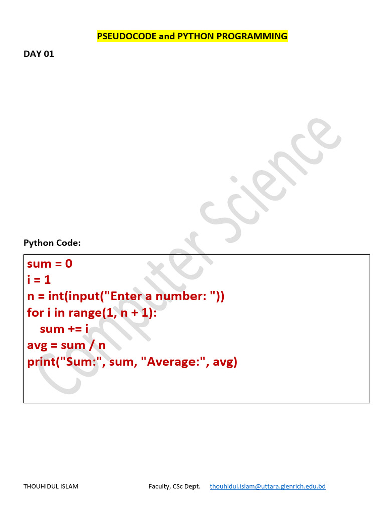 PSEUDOCODE and PYTHON PROGRAMMING Grade 8 | PDF | Fahrenheit | Computing