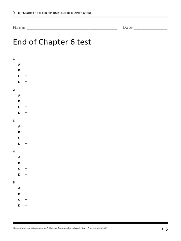 End of Chapter 6 Test | PDF