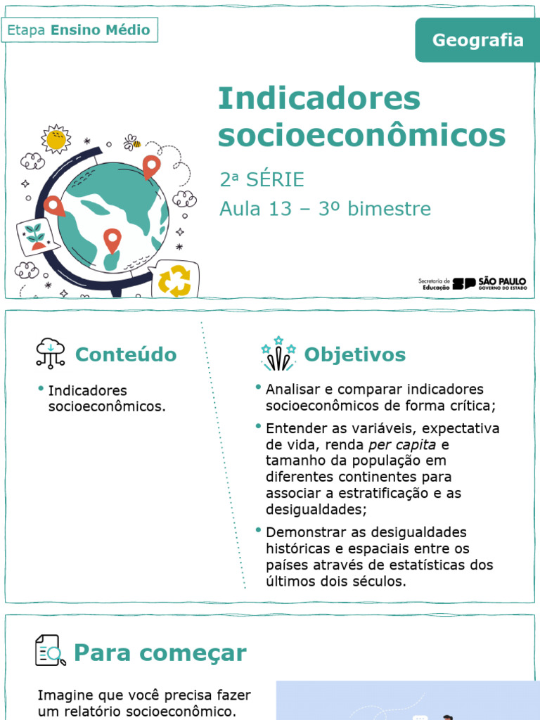 Indicadores Socioeconômicos na Geografia | PDF | Produto interno bruto ...