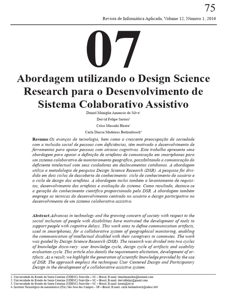 Design Science Research - 2016 | PDF | Deficiência intelectual ...